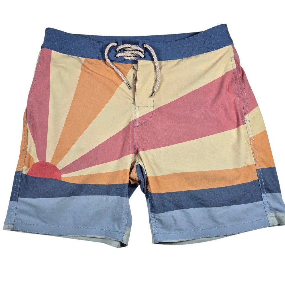 Faherty Soleil Fall Sunset Swim Suit Pockets 7" Board Shorts Mens Sz 31 Fits 32" - Picture 1 of 6